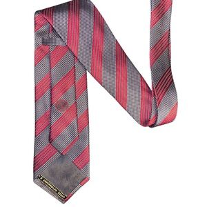 Ermenegildo Zegna Red and Gray Striped Tie